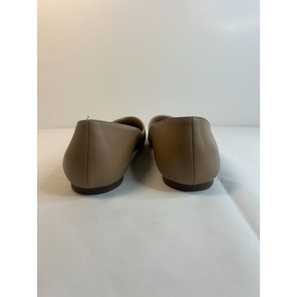 Franco Sarto Hilaria Leather Beige Pointed Toe Narrow Women Size 7 Flats Minimal - Picture 10 of 11